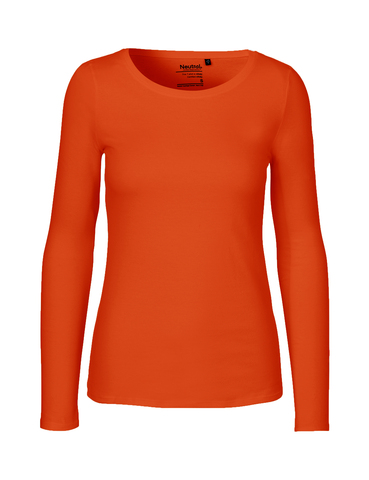 NEUTRAL Langærmet Dame T-shirt, 100% Økologisk Fairtrade Bomuld-Orange