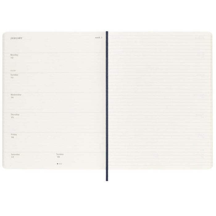 Moleskine XL soft cover 12 måneders notesbog-Marineblå