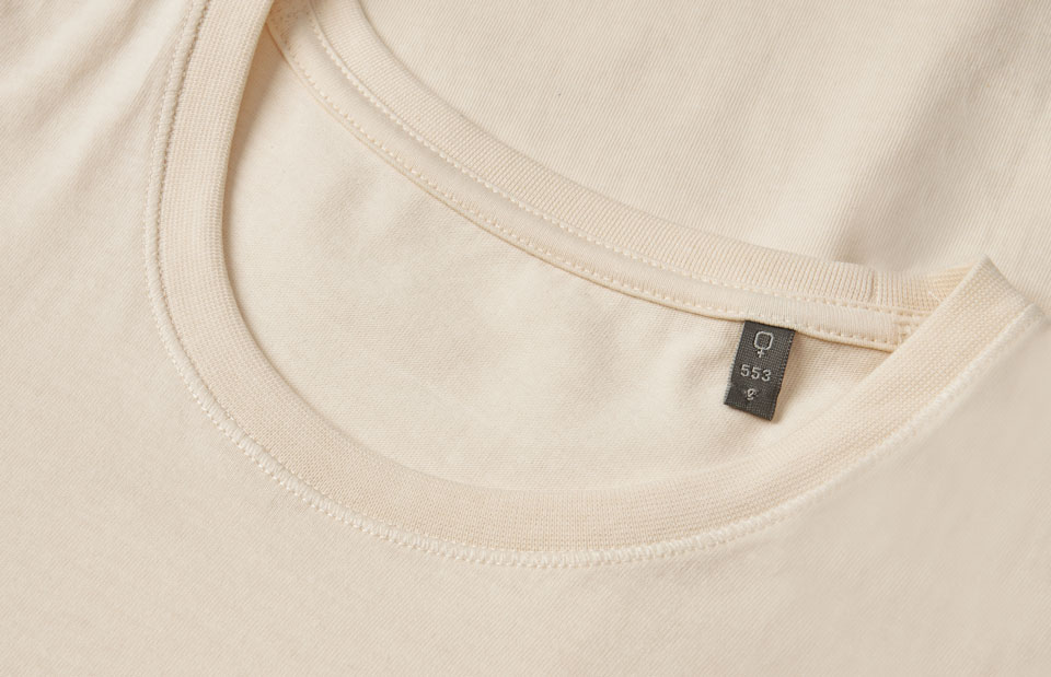 ID Økologisk O-hals T-shirt, dame-Off White