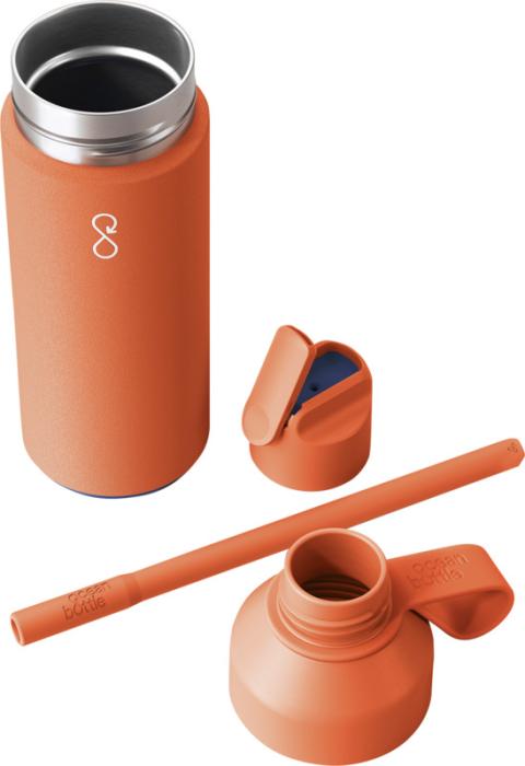 Ocean Bottle GO 500 ml isoleret vandflaske - Genbrugs Stål Termoflaske-Orange