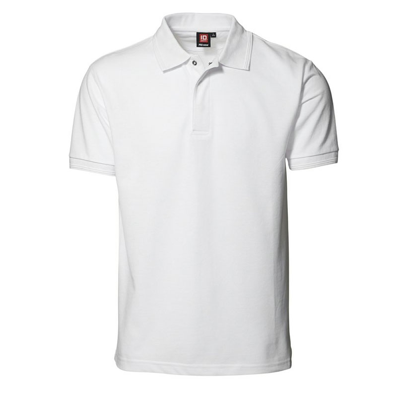 ID Pro Wear Poloshirt - Trykknap-Hvid