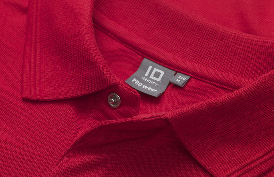 ID PRO Wear polo med trykknap-Rød