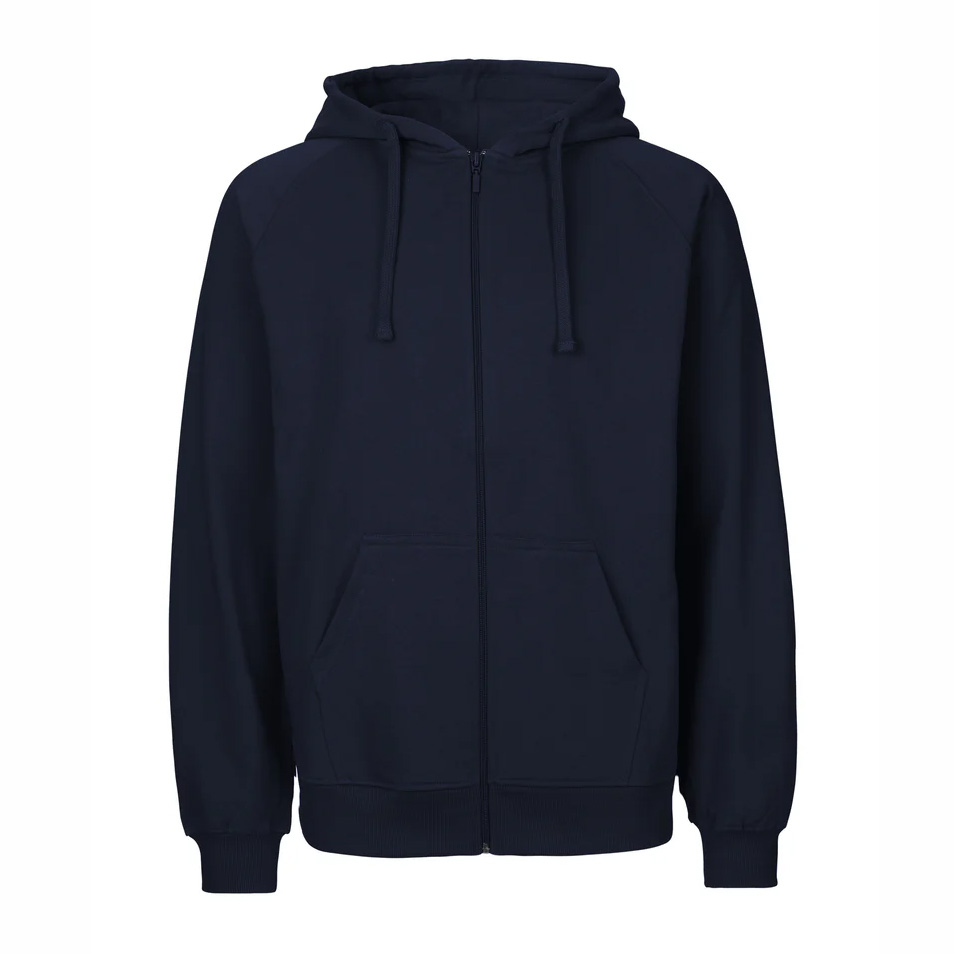 NEUTRAL Unisex Tiger Cotton Labelfree Bomulds Hoddie M. Zip-Navy