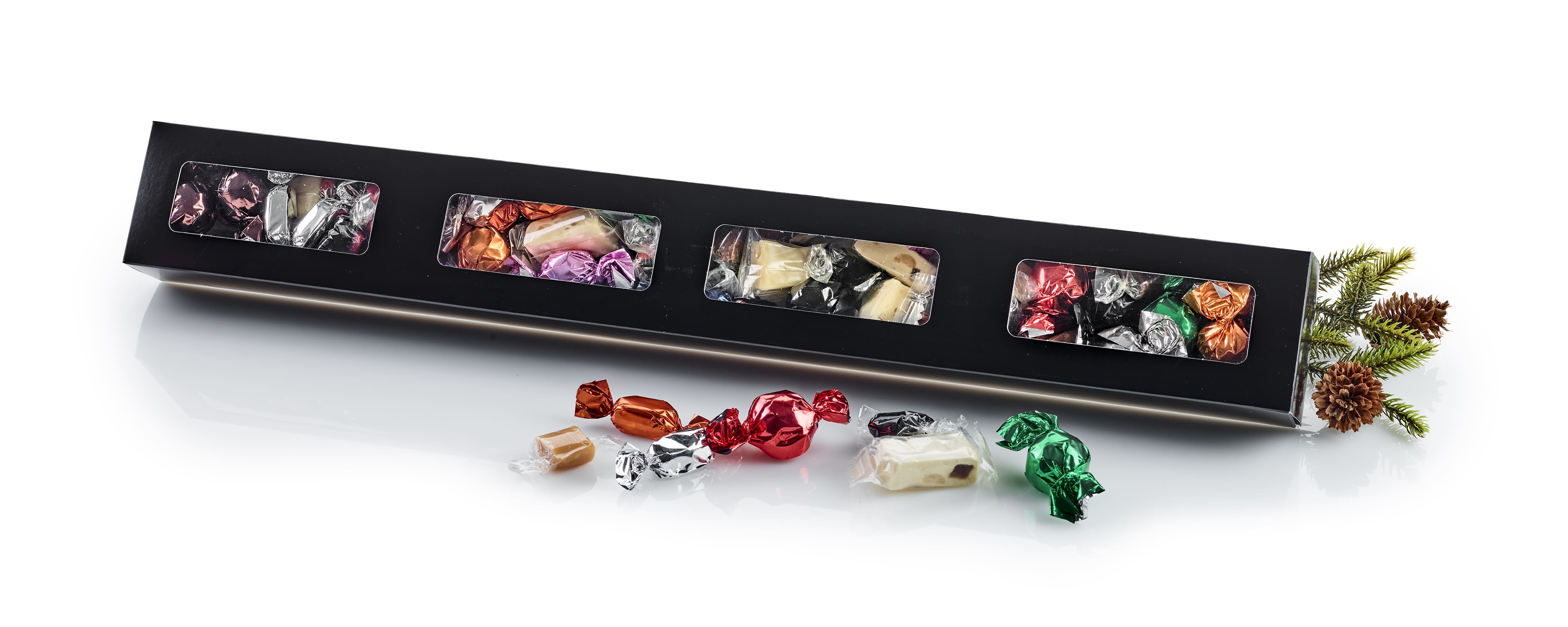 Sort katonæske med Julemix, 800 g.