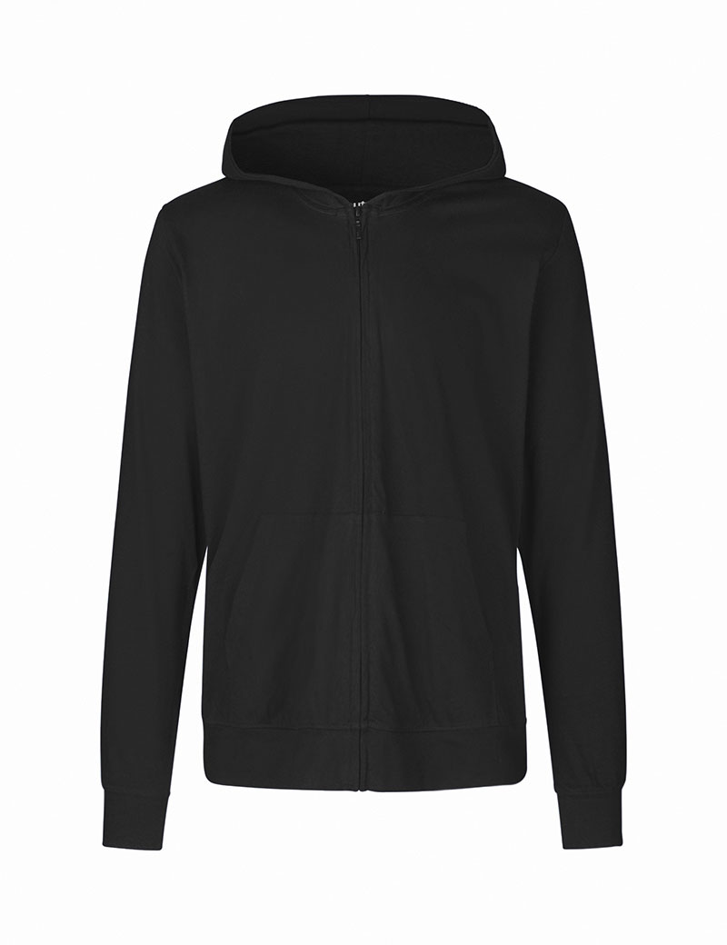 NEUTRAL Unisex Jersey Zip Hoodie, 100% Økologisk Fairtrade Bomuld-Sort