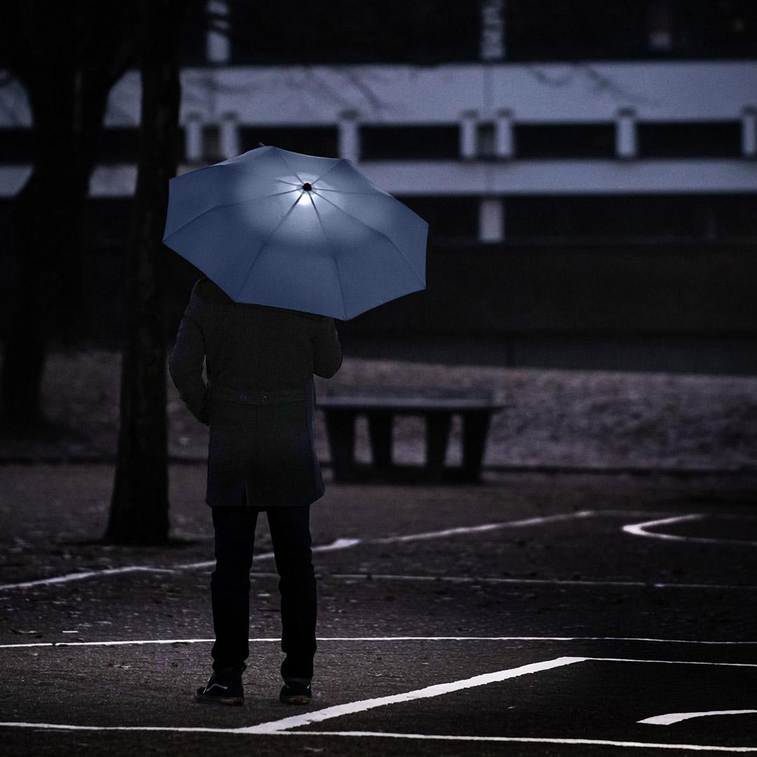 Oversize Taskeparaply FARE® med Led-Lys Skylight®-Navy