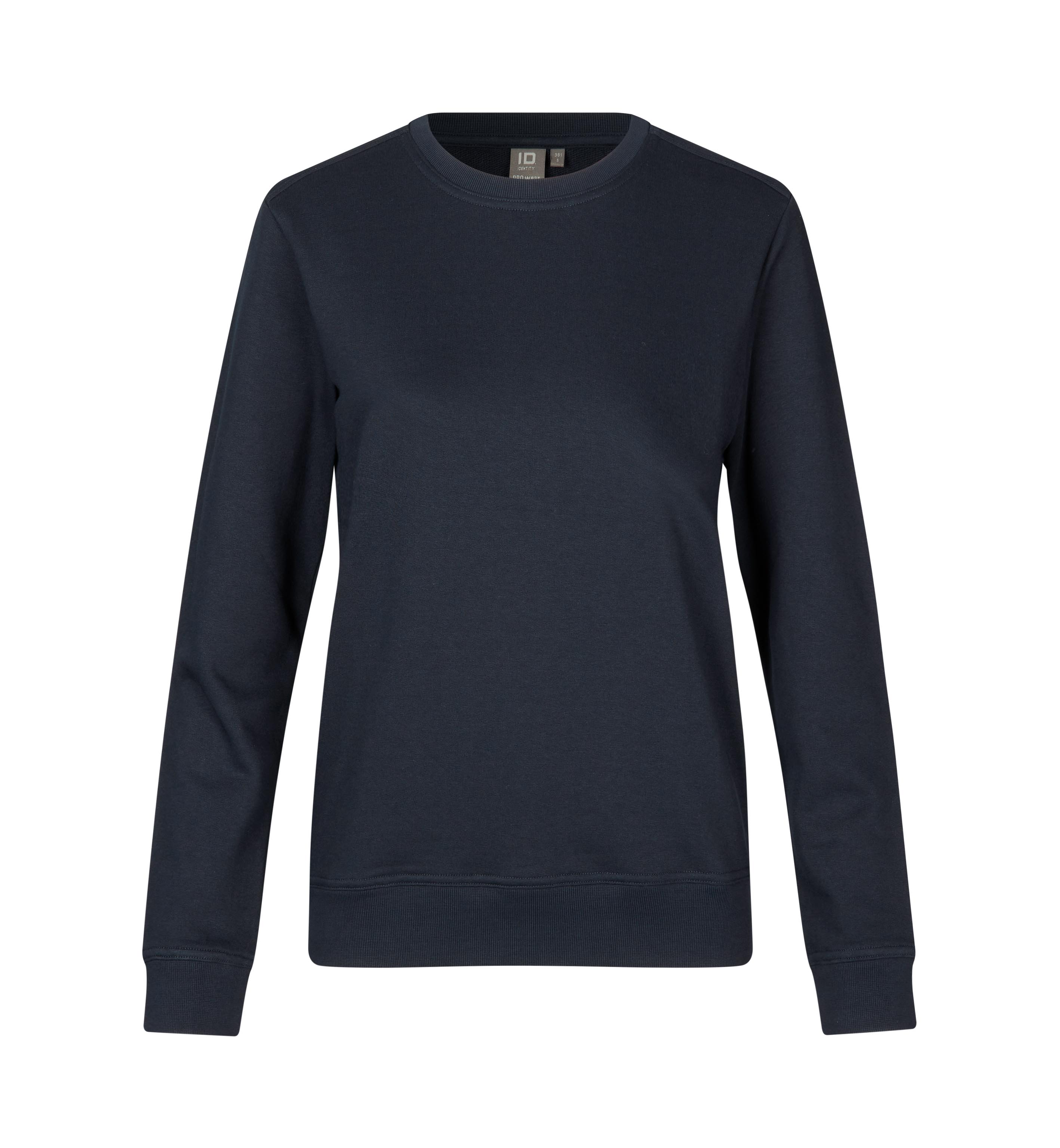 ID PRO Wear CARE sweatshirt I ubørstet, Dame, Genbrugs bomuld-Navy