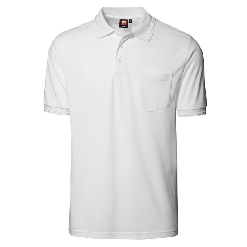 ID Klassisk Poloshirt - Lomme-Hvid