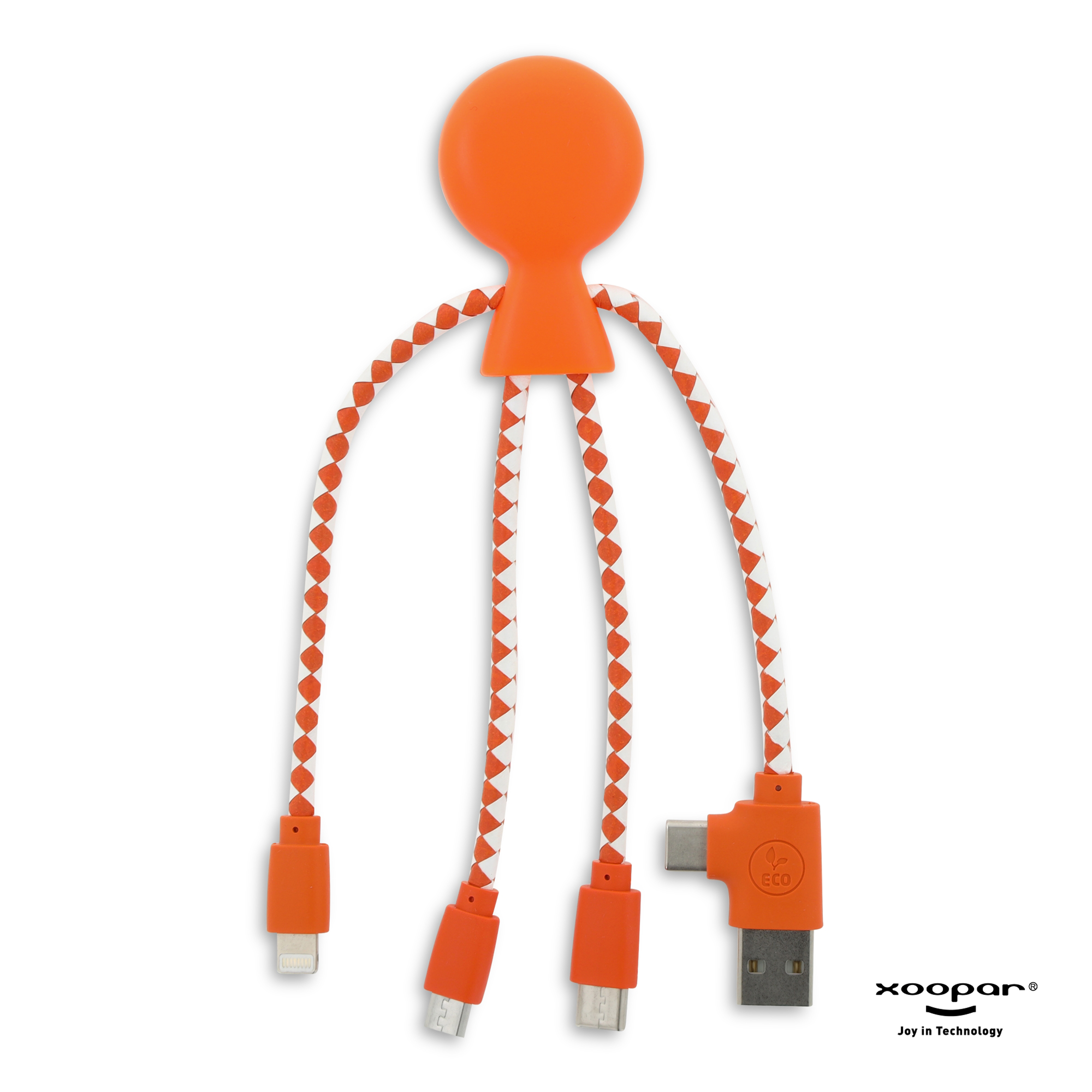 Xoopar Mr. Bio Charging cable - rPet-Orange