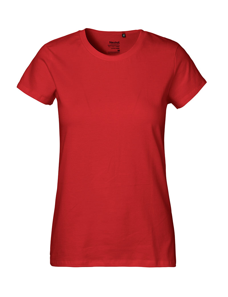 NEUTRAL Classic Dame T-shirt, 100% Økologisk Fairtrade Bomuld-Rød