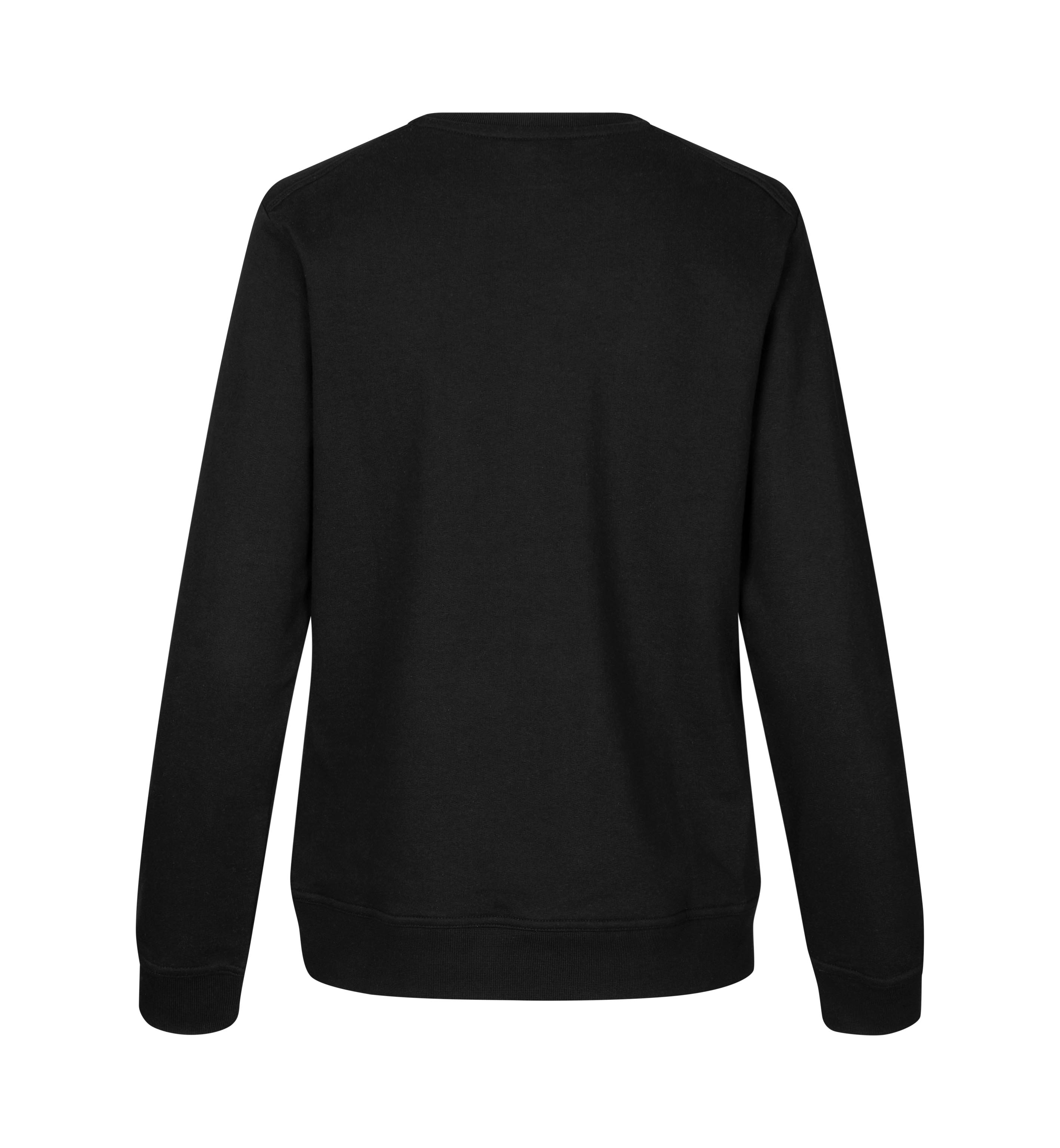 ID PRO Wear CARE sweatshirt I ubørstet, Dame, Genbrugs bomuld-Sort