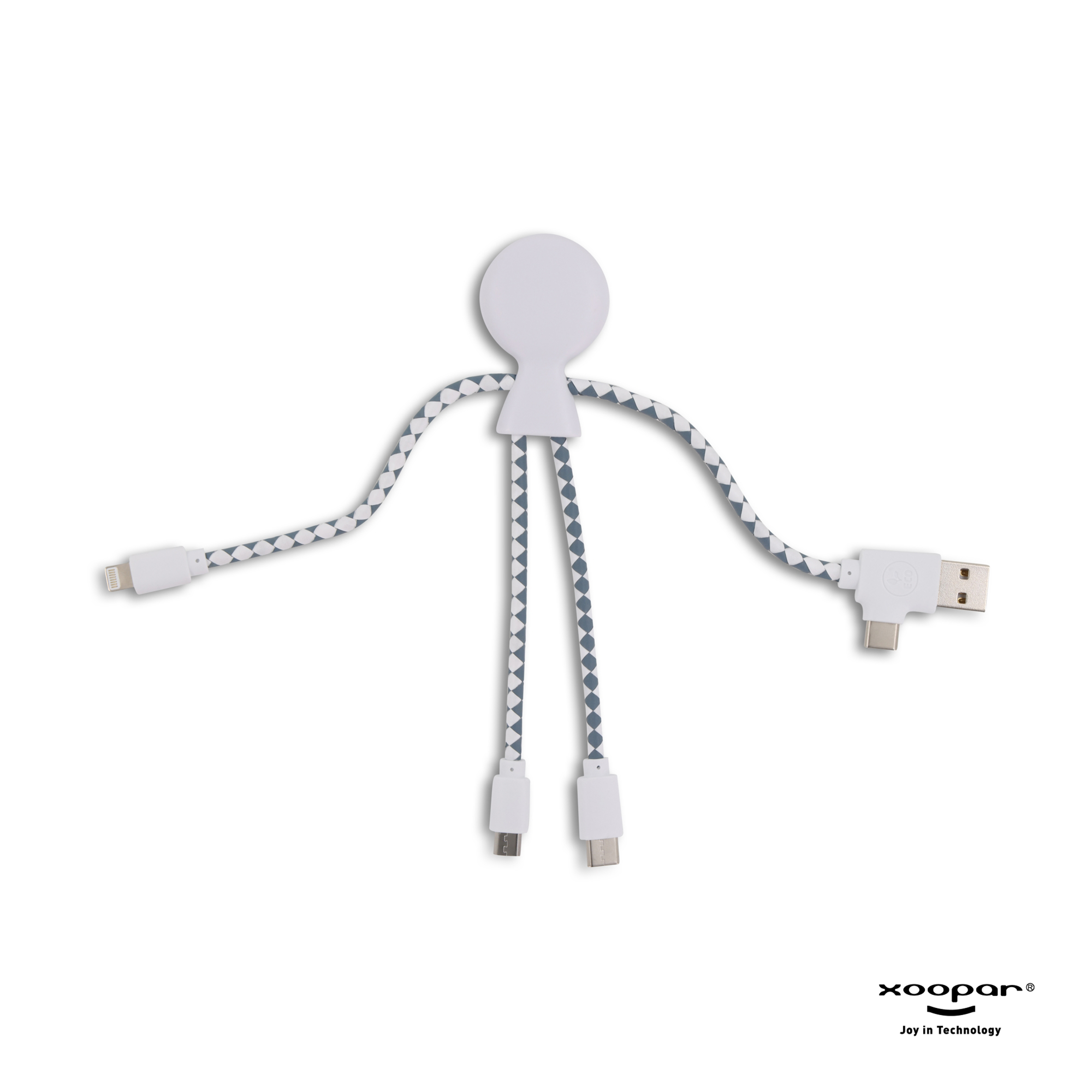 Xoopar Mr. Bio Charging cable - rPet-Hvid