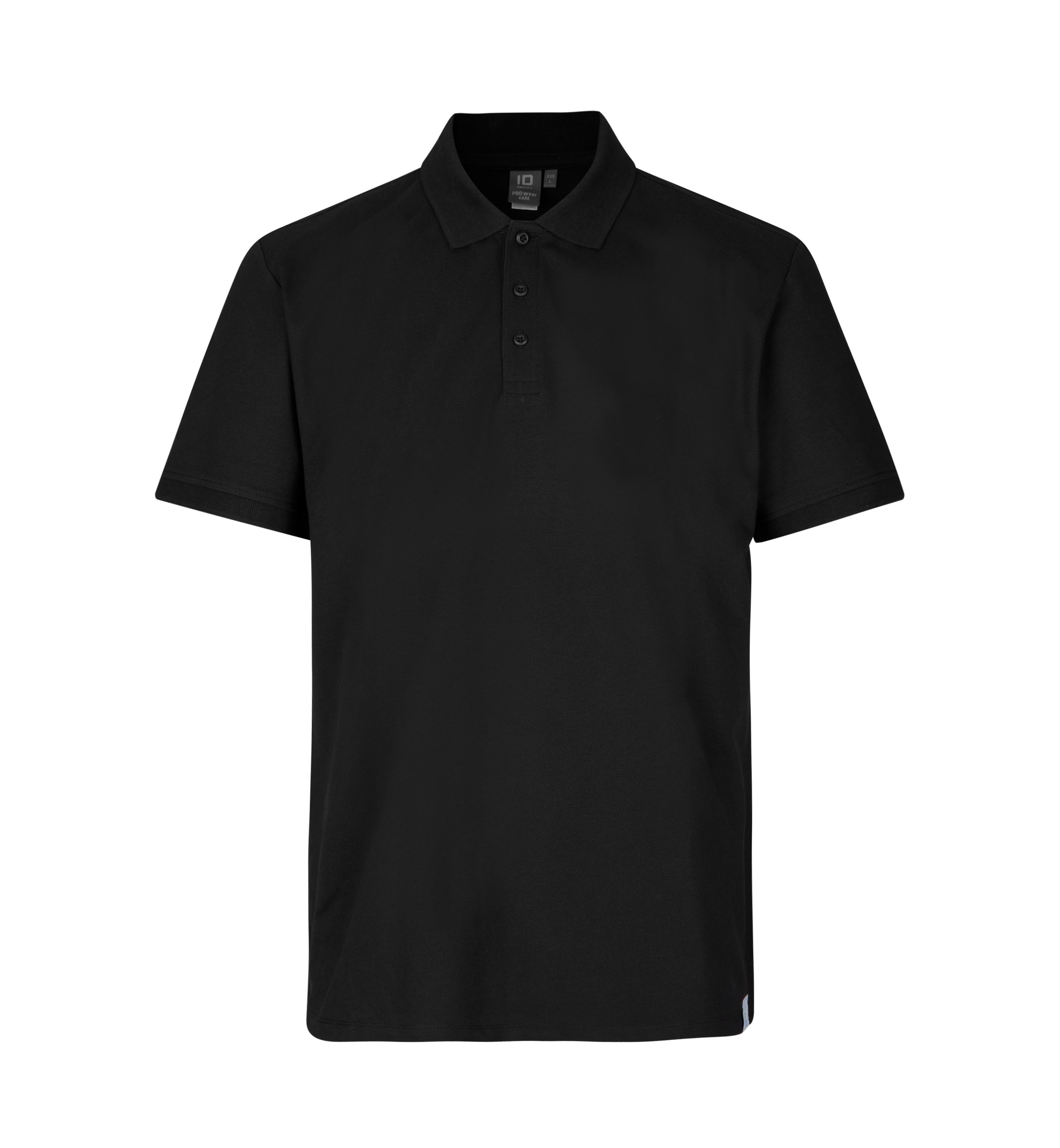ID PRO Wear CARE poloshirt I klassisk, herre - Genbrugs bomuld-Sort