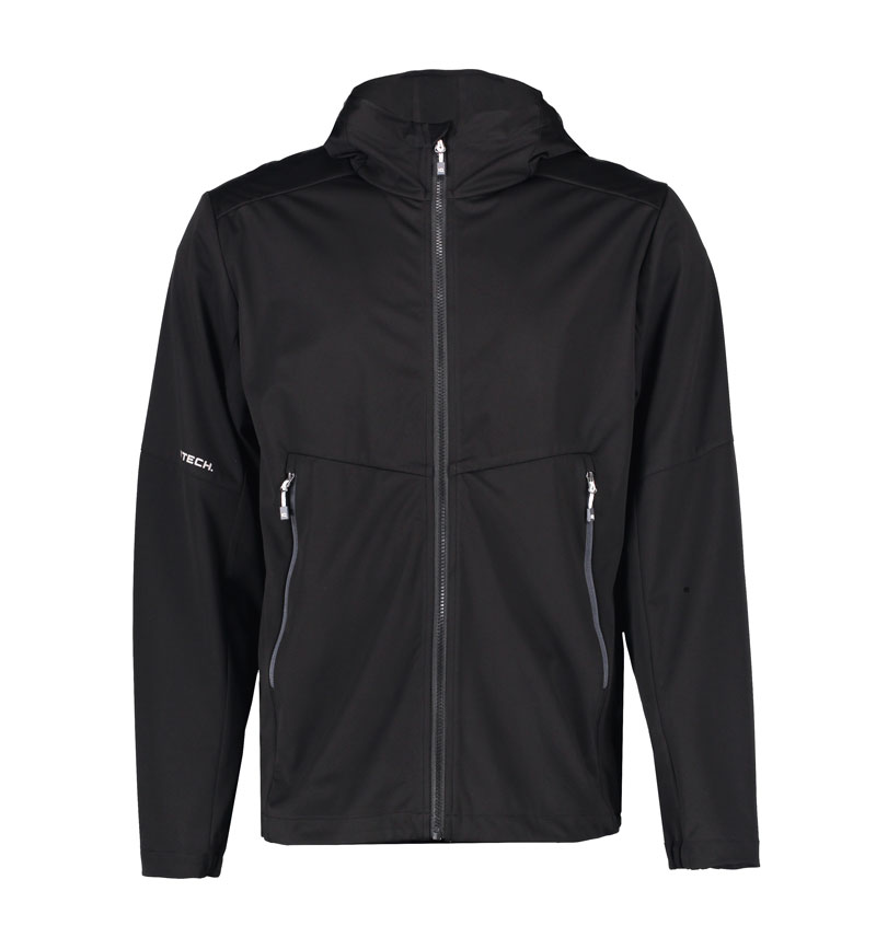 ID Letvægts softshell Jakke, herre-Sort