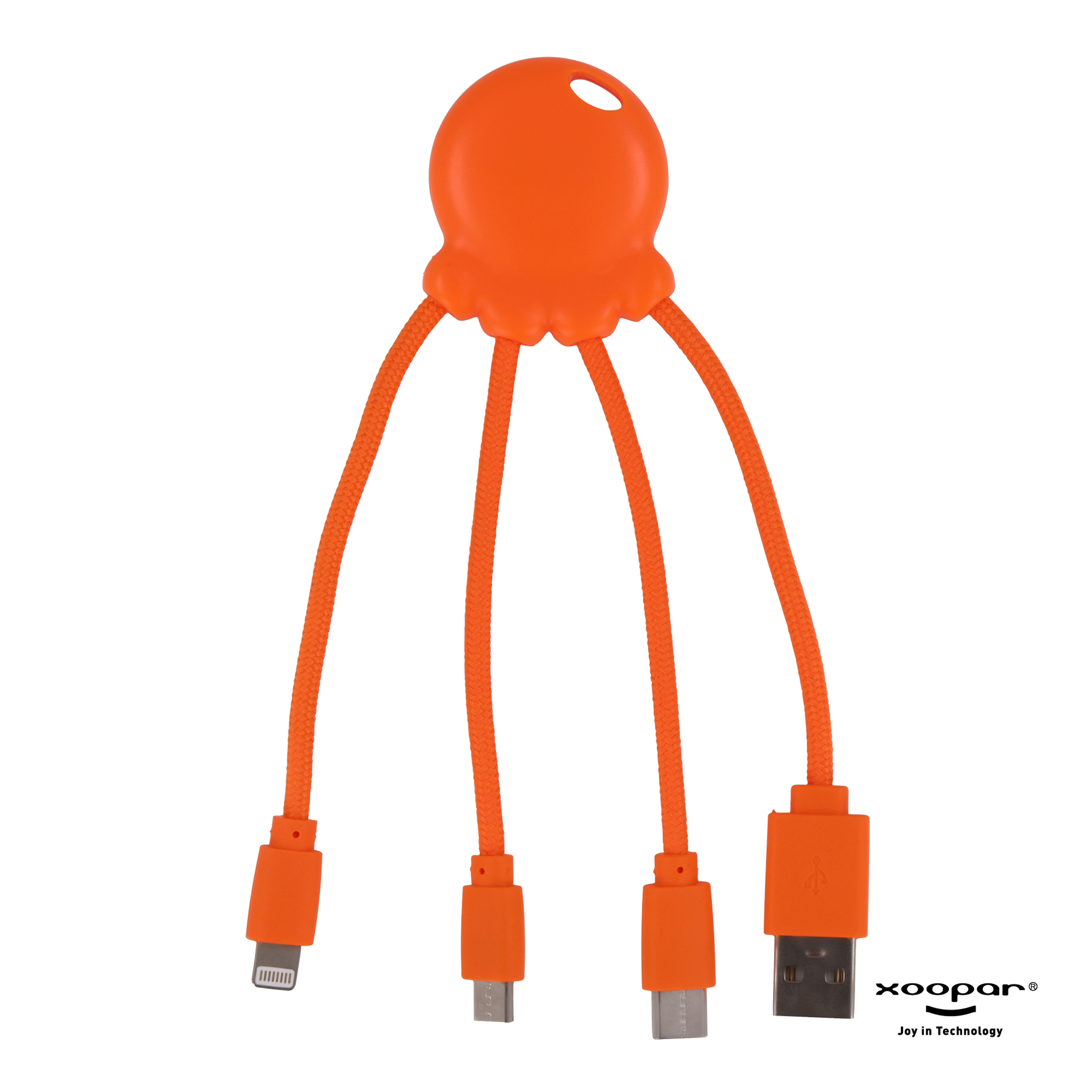 Xoopar Octopus Charging cable - rPet-Orange