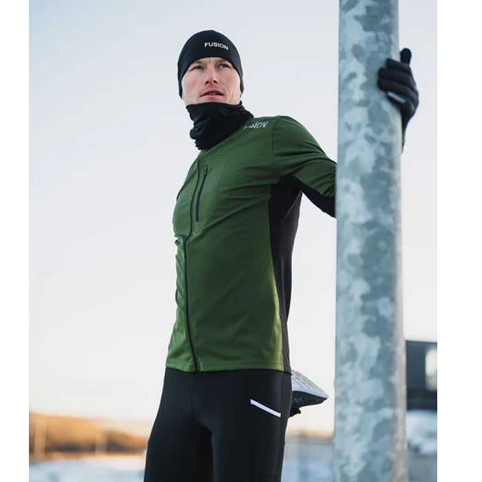 FUSION Mens S2 Run Jacket-Grøn