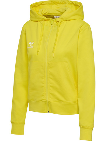 HUMMEL 2.0 Zip Hoodie, Dame - Økologisk Bomuld-Gul