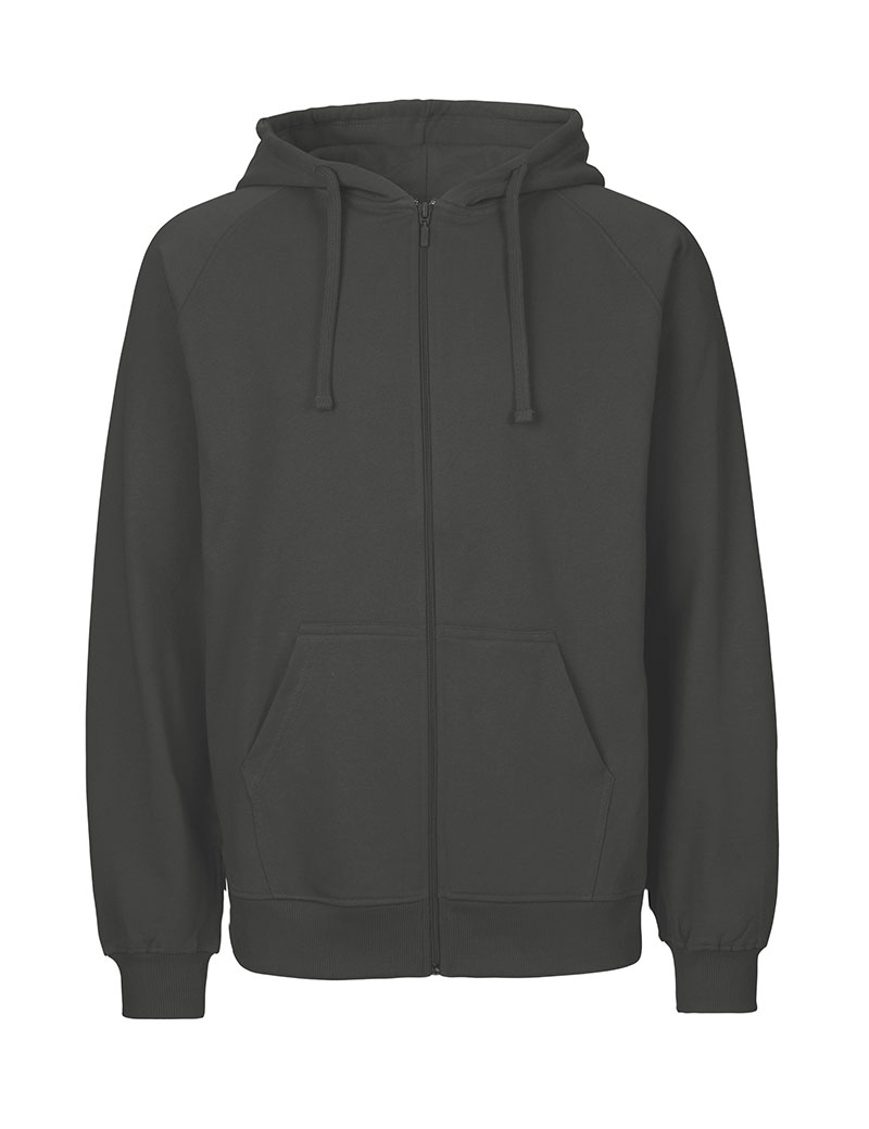 NEUTRAL Zip Hoodie, 100% Økologisk Fairtrade Bomuld-Mørkegrå