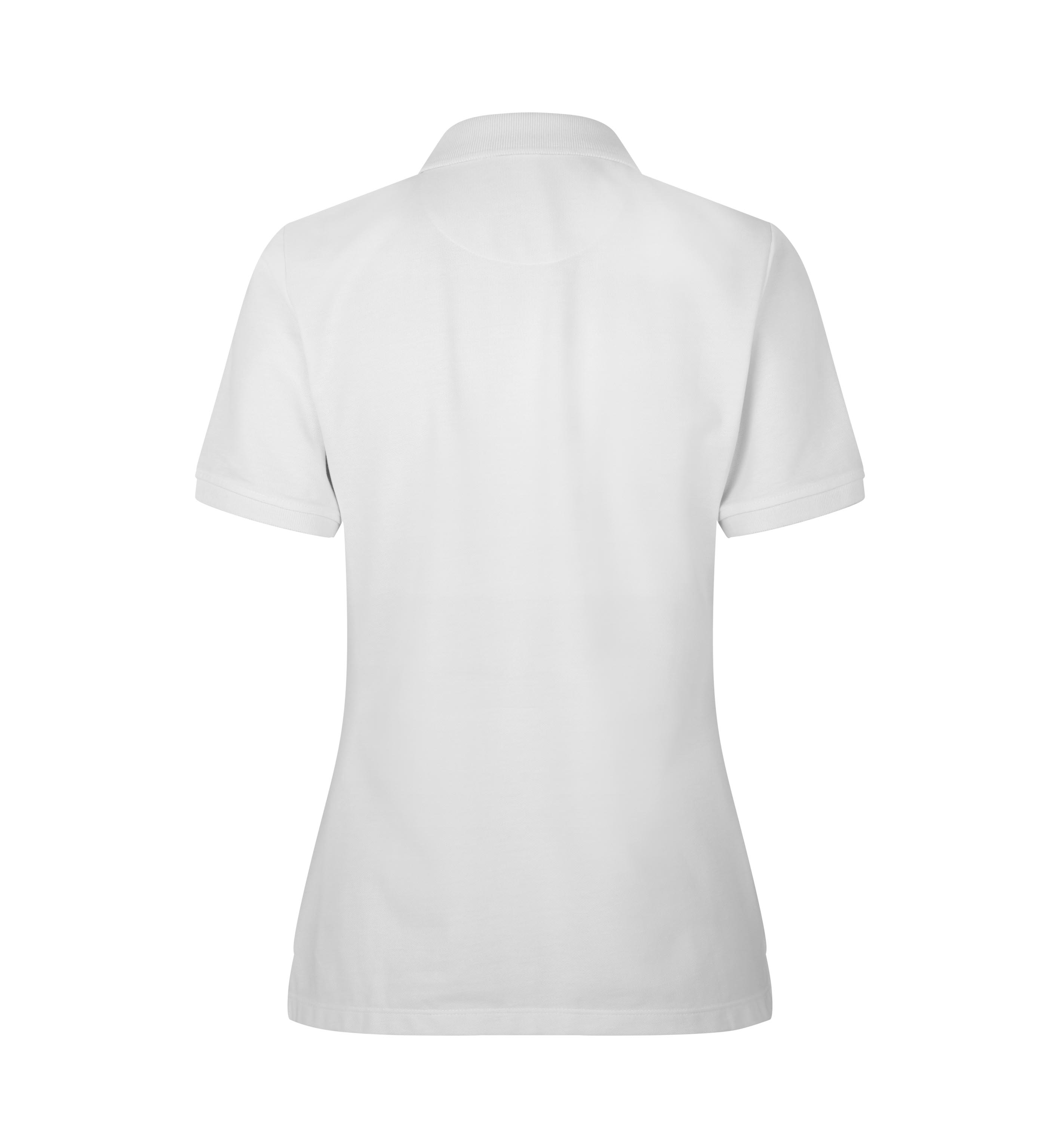 ID PRO Wear CARE Poloshirt I klassisk, dame - Genbrugs bomuld-Hvid
