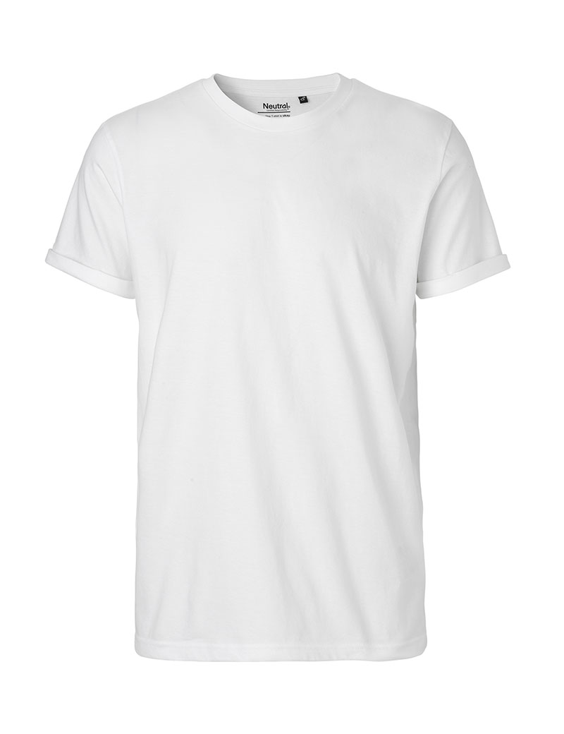 NEUTRAL Roll Up Sleeve T-shirt, 100% Økologisk Fairtrade Bomuld-Hvid
