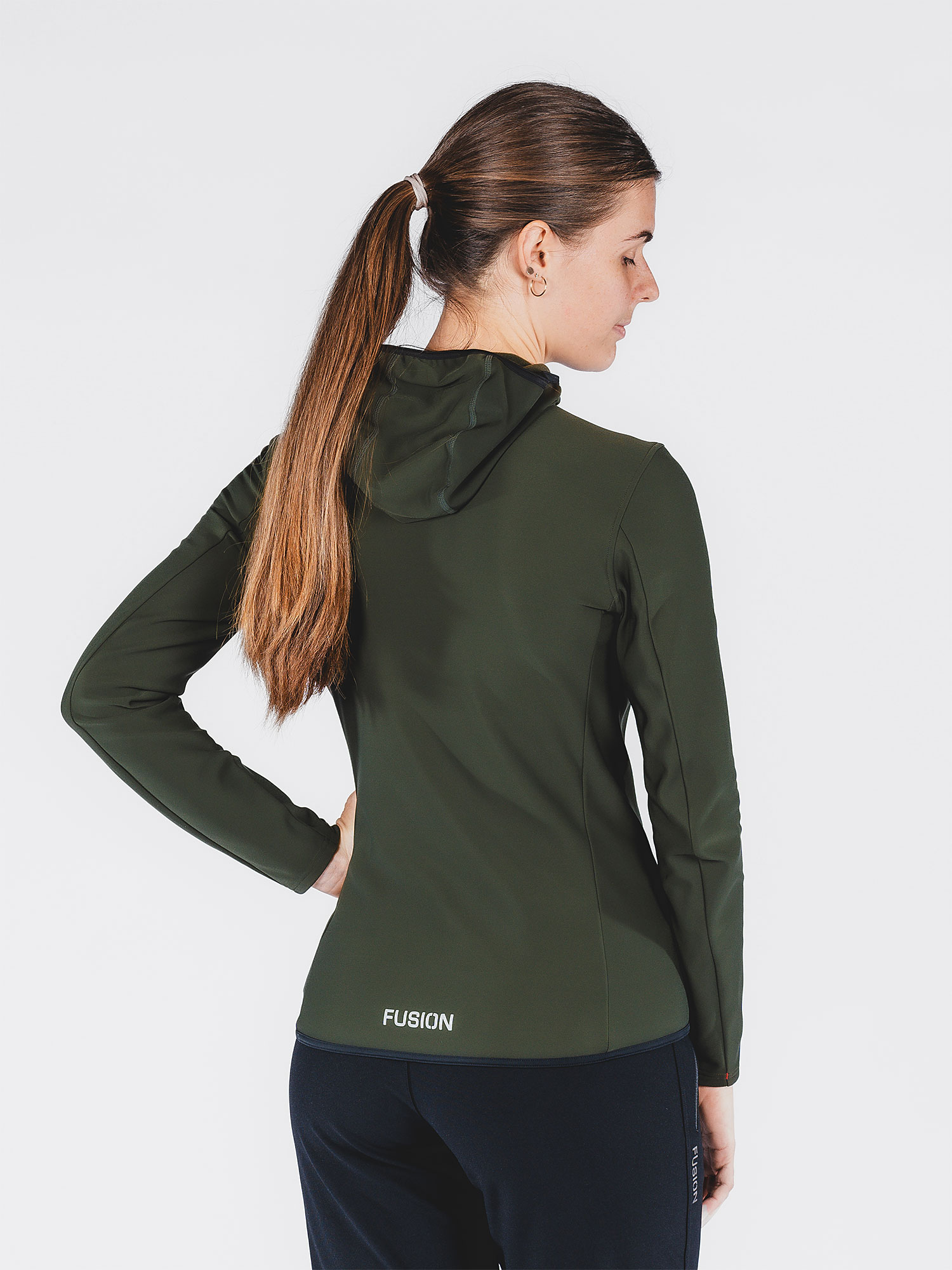 FUSION Recharge Hoodie, Dame-Mørkegrøn