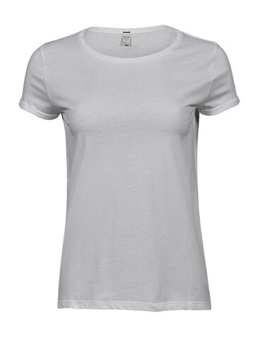 TEE JAYS Roll-up T-shirt - Økologisk, dame-Hvid