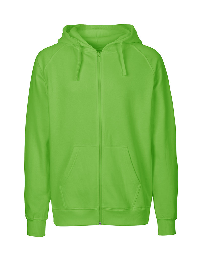 NEUTRAL Zip Hoodie, 100% Økologisk Fairtrade Bomuld-Lime