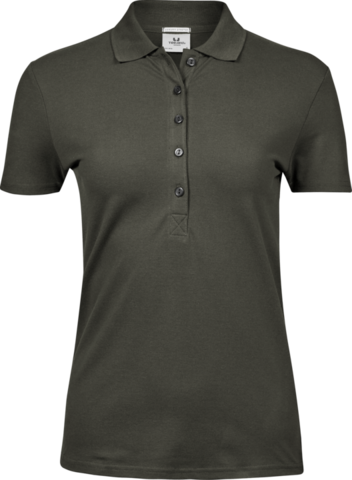 TEE JAYS Ladies Luxury Stretch Polo, Økologisk, dame-Mørkegrøn