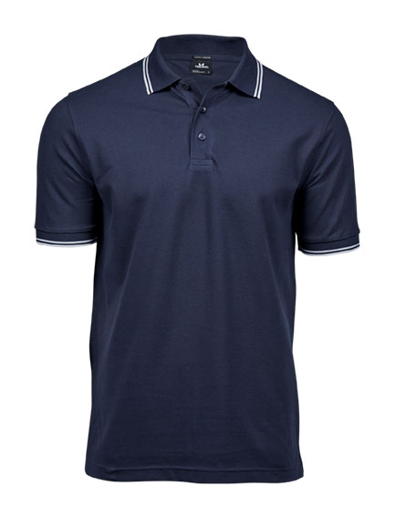 TEE JAYS Luxury Stripe Stretch Polo, Økologisk, herre