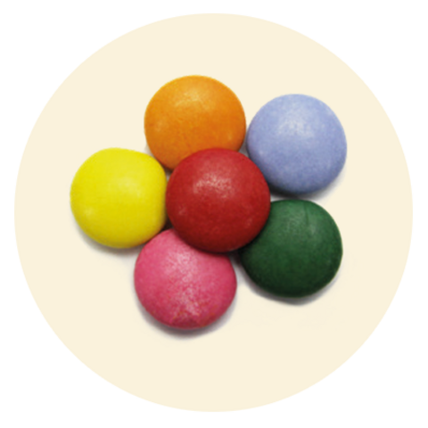 Pastilæske tryk i CMYK-Chokoladelinser