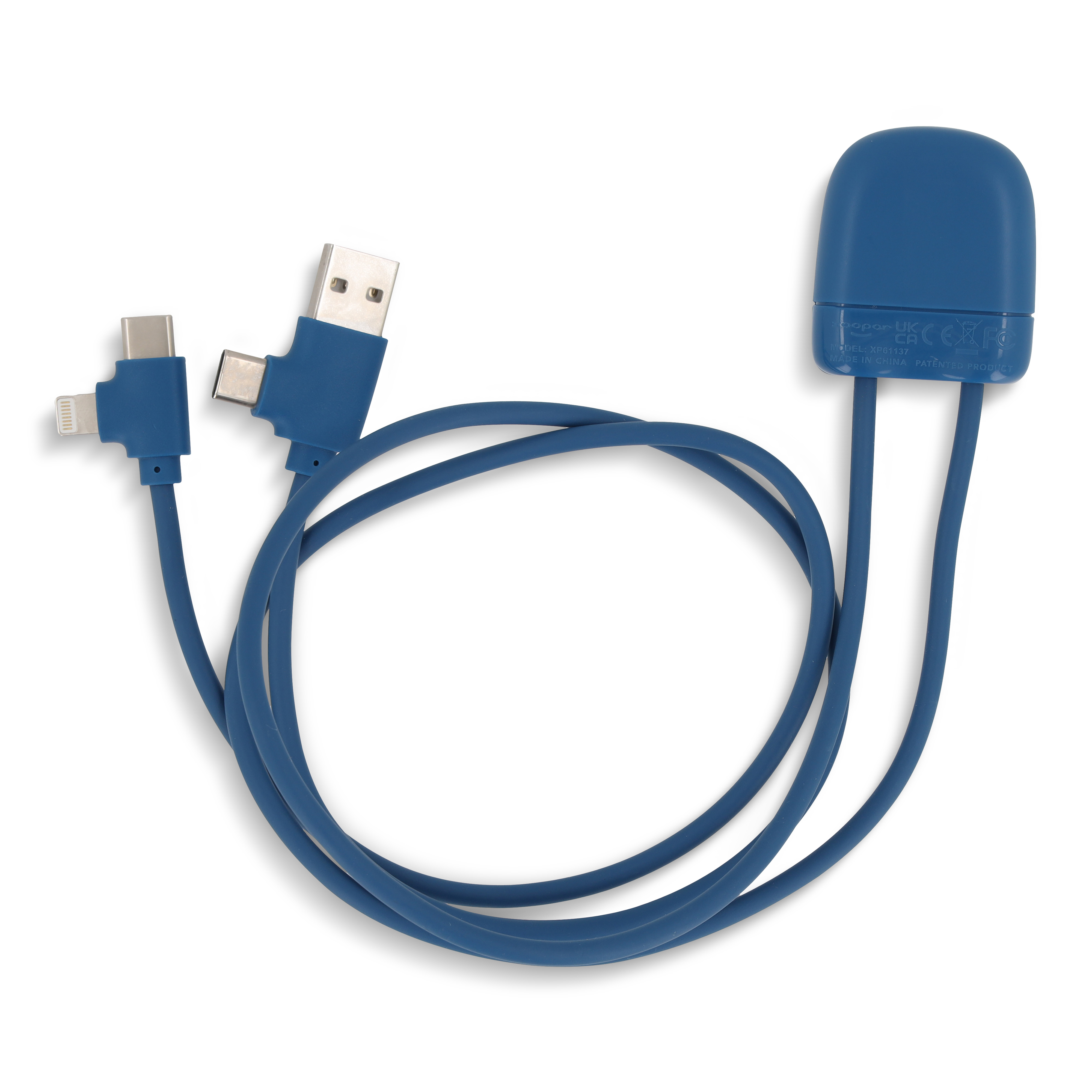 Xoopar Ice-C GRS Charging cable - rPet-Blå