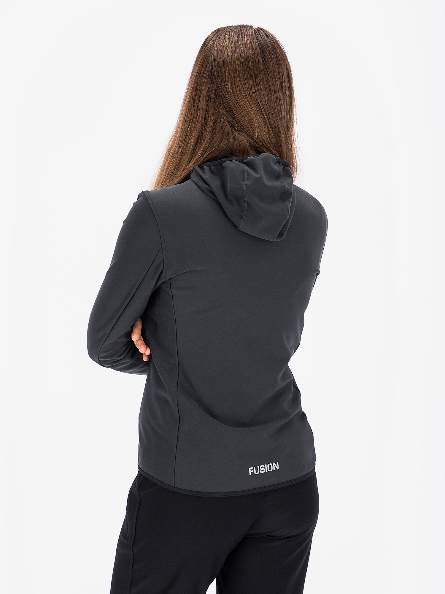 FUSION Recharge Hoodie, Dame-Grå