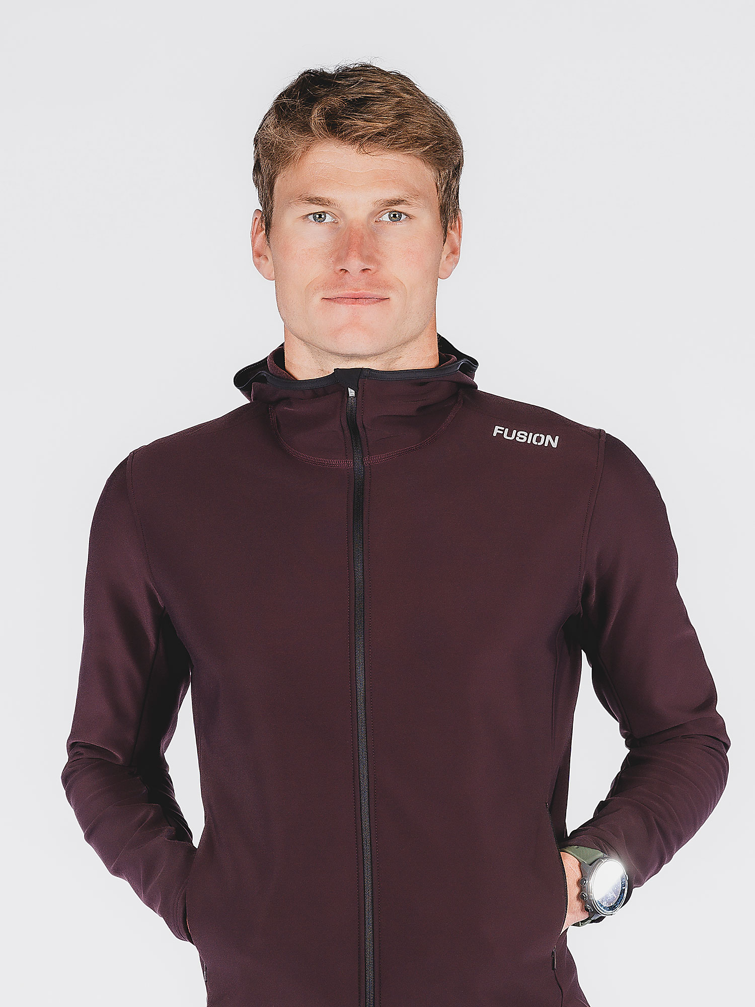 FUSION Recharge Hoodie, Herre-Abergine