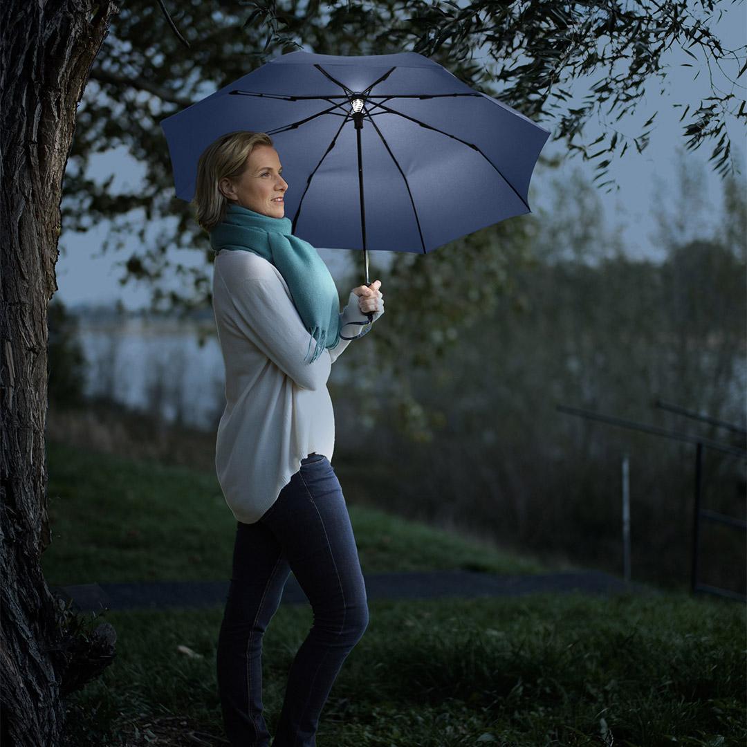 Oversize Taskeparaply FARE® med Led-Lys Skylight®-Navy