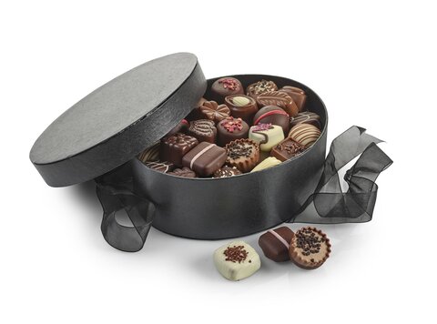 Hatteæske med 500 g. Luksus Chokolade