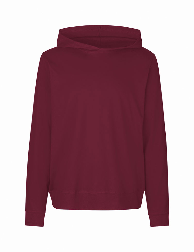 NEUTRAL Unisex Jersey Hoodie, 100% Økologisk Fairtrade Bomuld-Bordeaux Rød