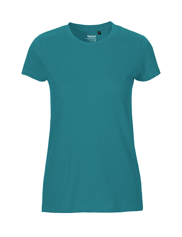 NEUTRAL Fit Dame T-shirt, 100% Økologisk Fairtrade Bomuld-Petrol