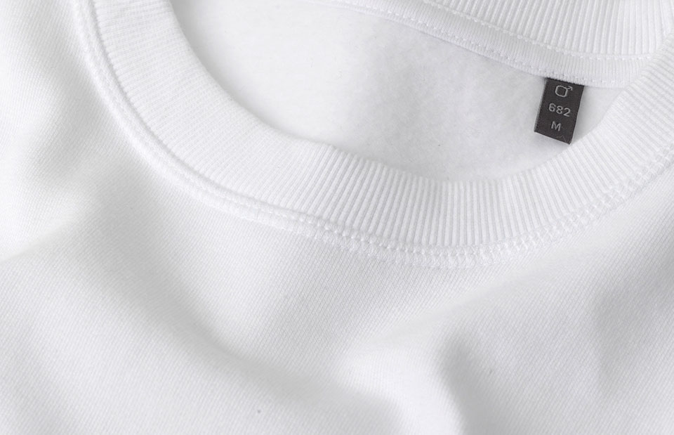 ID Økologisk O-hals Sweatshirt, herre GOTS-Hvid