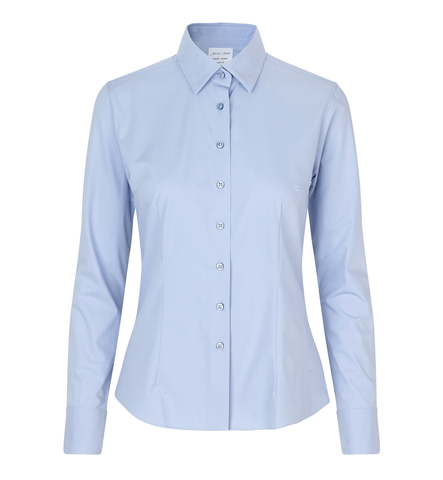 Seven Seas Hybrid Skjorte, Dame-Lyseblå