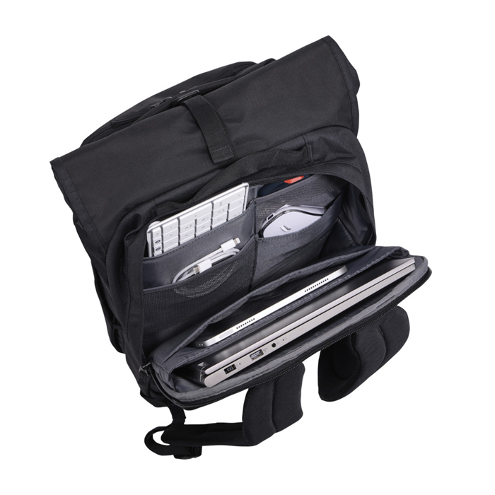 Case Logic Variate genvundet udvidelig laptoprygsæk på 17 tommer med rulletop lukning-Sort