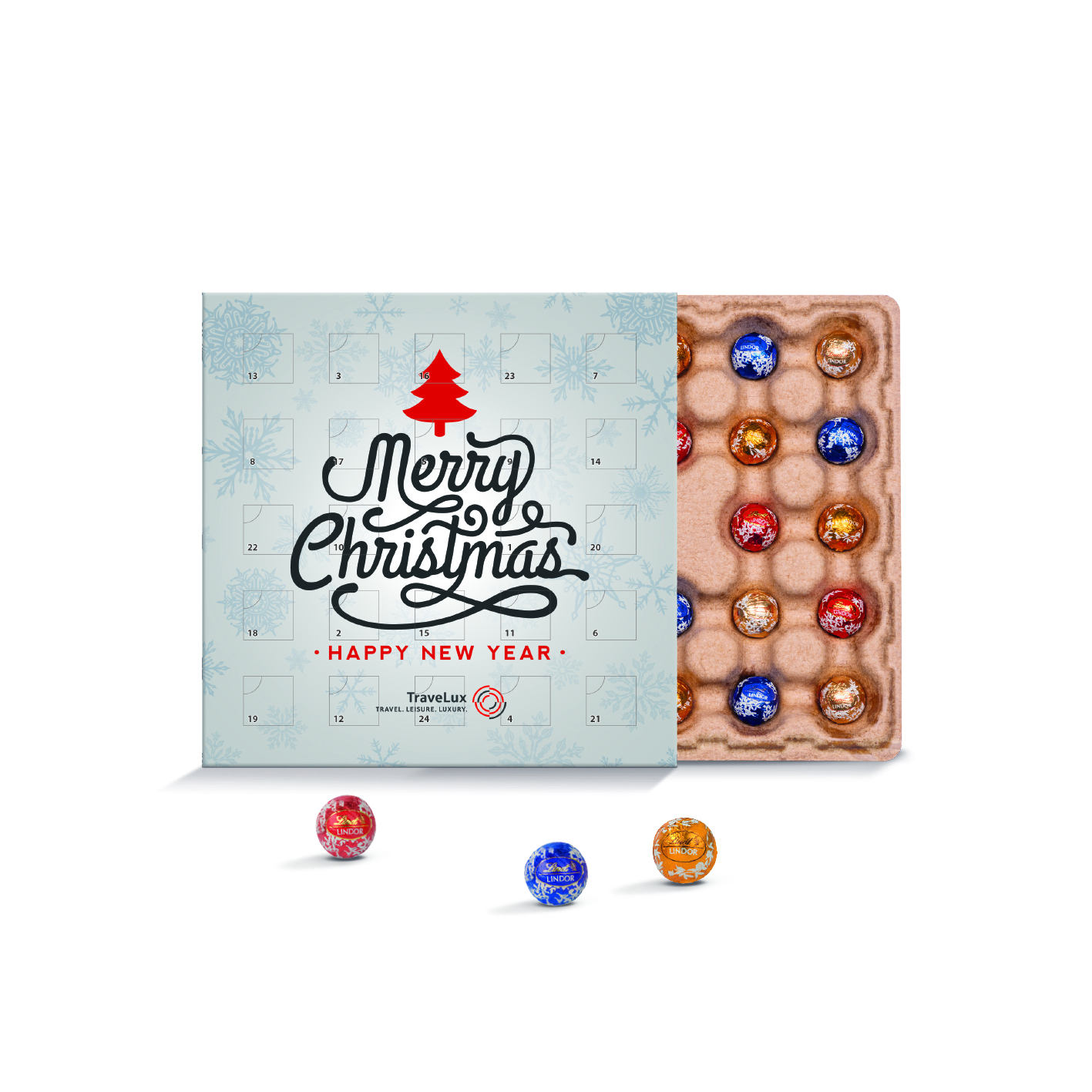 Mini Julekalender med Lindt chokolade - Certificeret karton-Design Inspiration