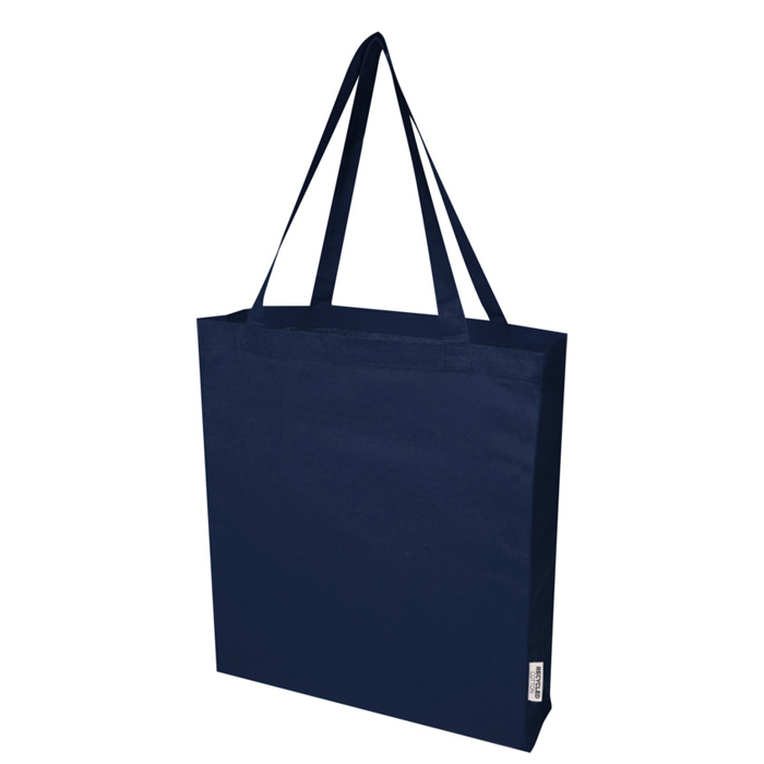 Madras 140 g/m² GRS mulepose med bund i genvundet bomuld-Navy