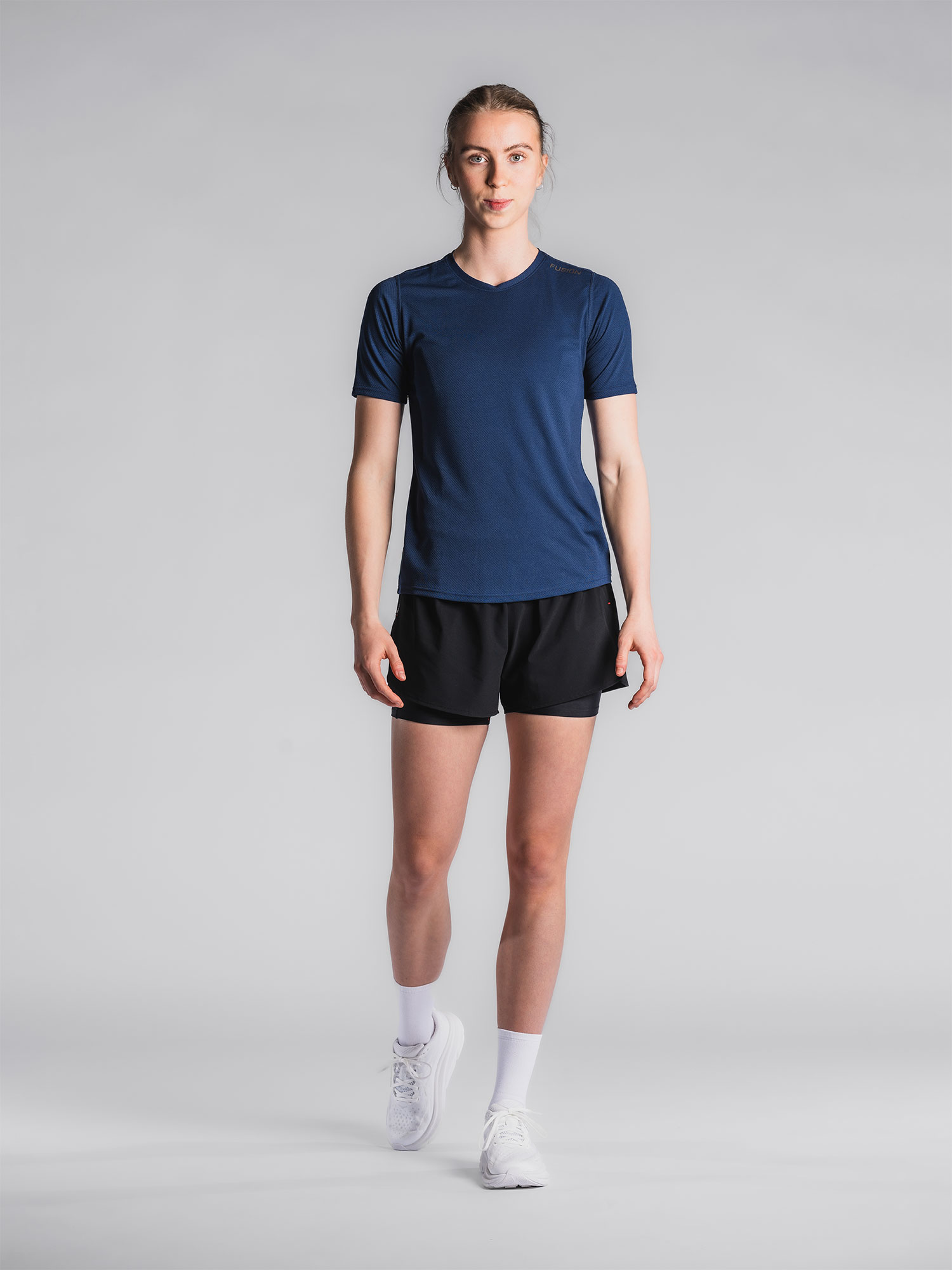 FUSION C3 2i1 Løbe Shorts, Dame-Sort