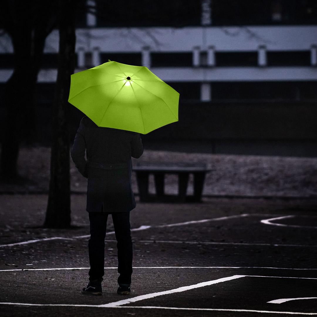 Oversize Taskeparaply FARE® med Led-Lys Skylight®-Lime