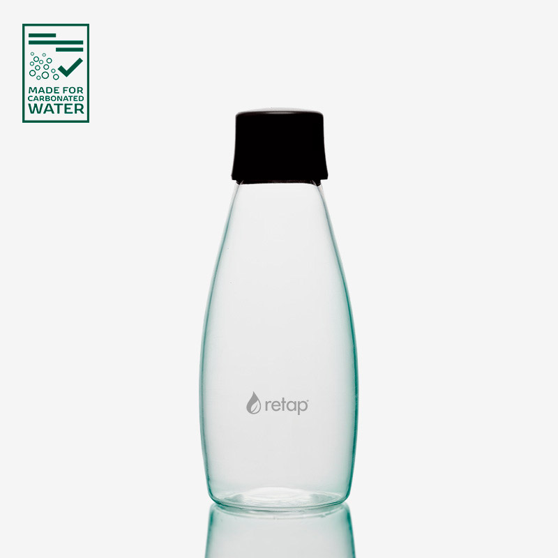 RETAP Glasflaske 05 - med skruelåg-Sort