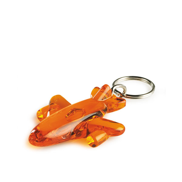 Flyver Nøglering - Genbrugs Akryl-Klar Orange
