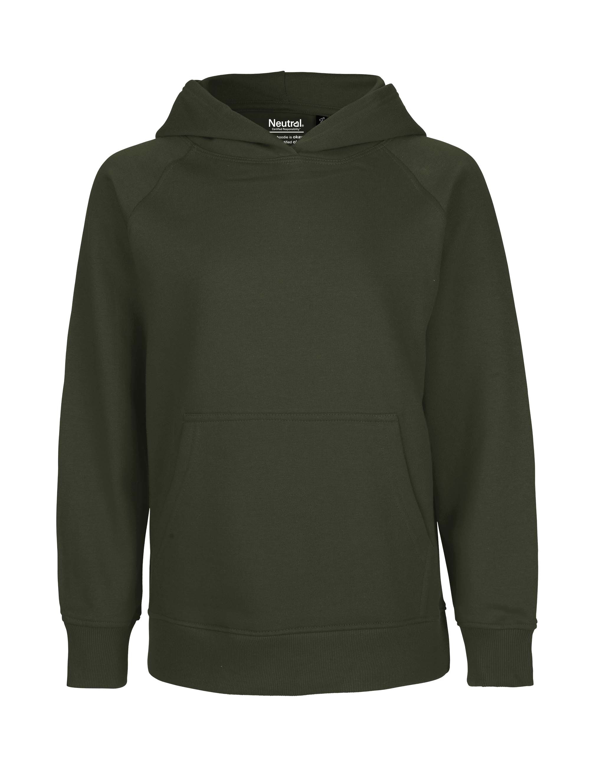 NEUTRAL Kids Hoodie - Økologisk Fairtrade Bomuld-Flaskegrøn