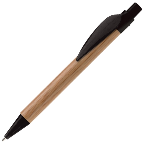 Kuglepen med bladklips - Bambus-Sort