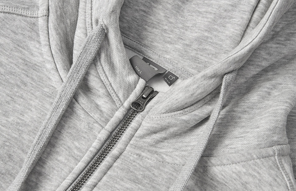 ID Core Full Zip Hoodie-Grå melange