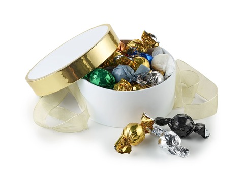 Hatteæske Mixede Chokoladekugler, 300 g.-Guld